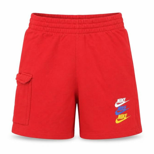 Nike Boys Red Athletic Fleece Shorts L 147-158cm Elastic Waist Sportswear