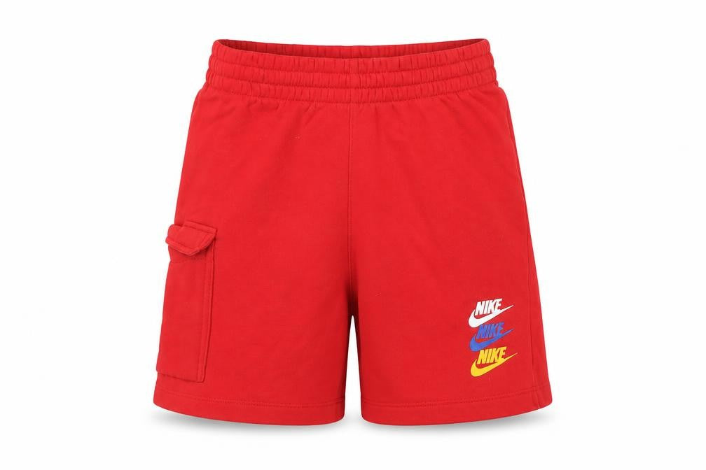Nike Boys Red Athletic Fleece Shorts L 147-158cm Elastic Waist Sportswear
