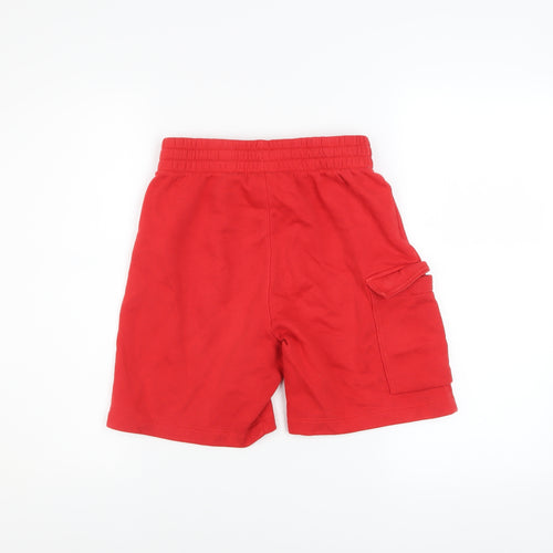Nike Boys Red Athletic Fleece Shorts L 147-158cm Elastic Waist Sportswear