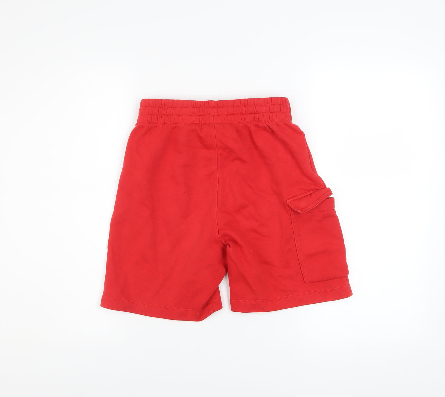 Nike Boys Red Athletic Fleece Shorts L 147-158cm Elastic Waist Sportswear