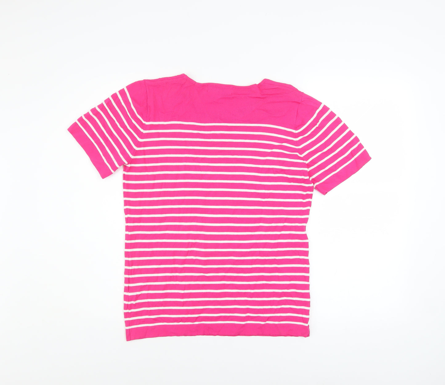 Mudflower Women's Pink Striped Sequin Knit T-Shirt S