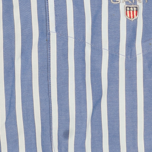 GANT Men's Blue Striped Long Sleeve Button-Up Cotton Shirt Size L