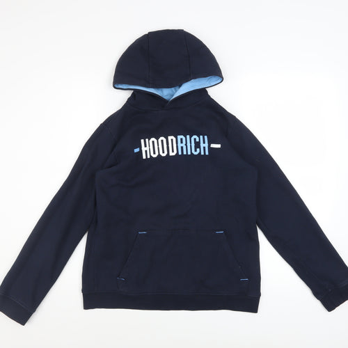 Hoodrich Boys Blue Pullover Hoodie XL 13-15Y Regular Fit Fleece Hooded Sweatshirt