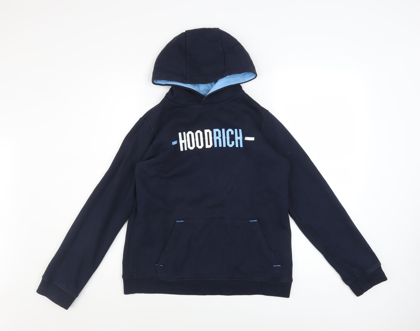 Hoodrich Boys Blue Pullover Hoodie XL 13-15Y Regular Fit Fleece Hooded Sweatshirt