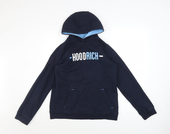 Hoodrich Boys Blue Pullover Hoodie XL 13-15Y Regular Fit Fleece Hooded Sweatshirt