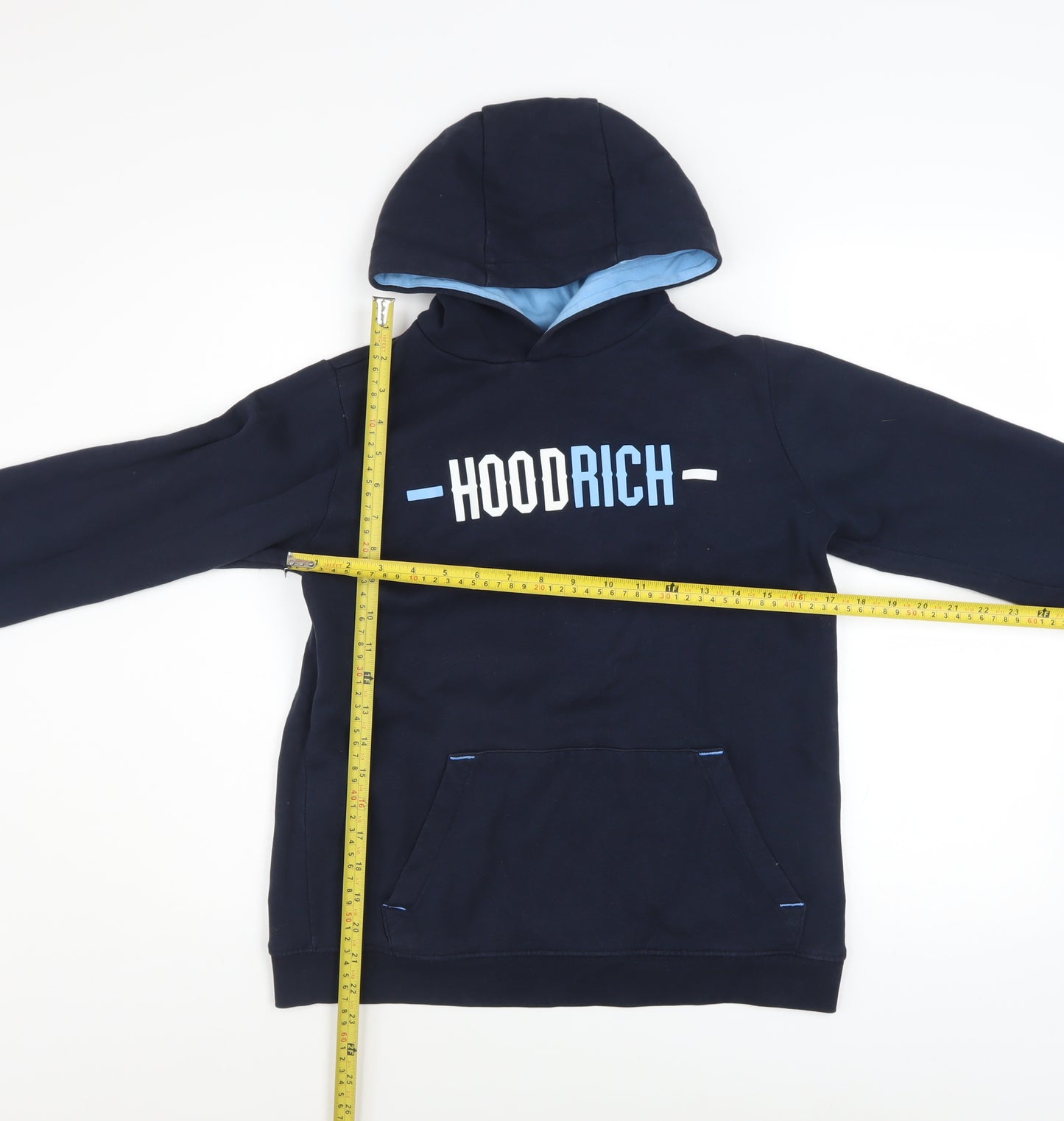 Hoodrich Boys Blue Pullover Hoodie XL 13-15Y Regular Fit Fleece Hooded Sweatshirt
