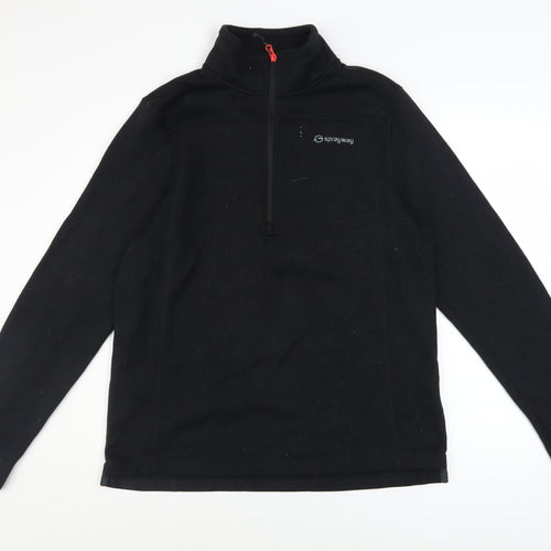 Sprayway Men's Black Fleece 1/2 Zip Pullover Sweatshirt Size L