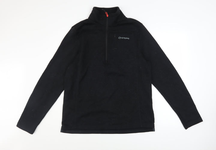 Sprayway Men's Black Fleece 1/2 Zip Pullover Sweatshirt Size L