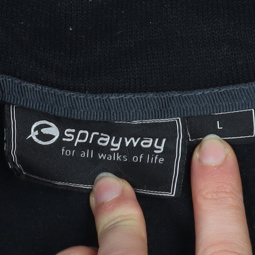 Sprayway Men's Black Fleece 1/2 Zip Pullover Sweatshirt Size L