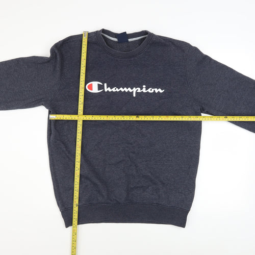 Champion Mens Blue Large Pullover Crew Neck Logo Sweatshirt
