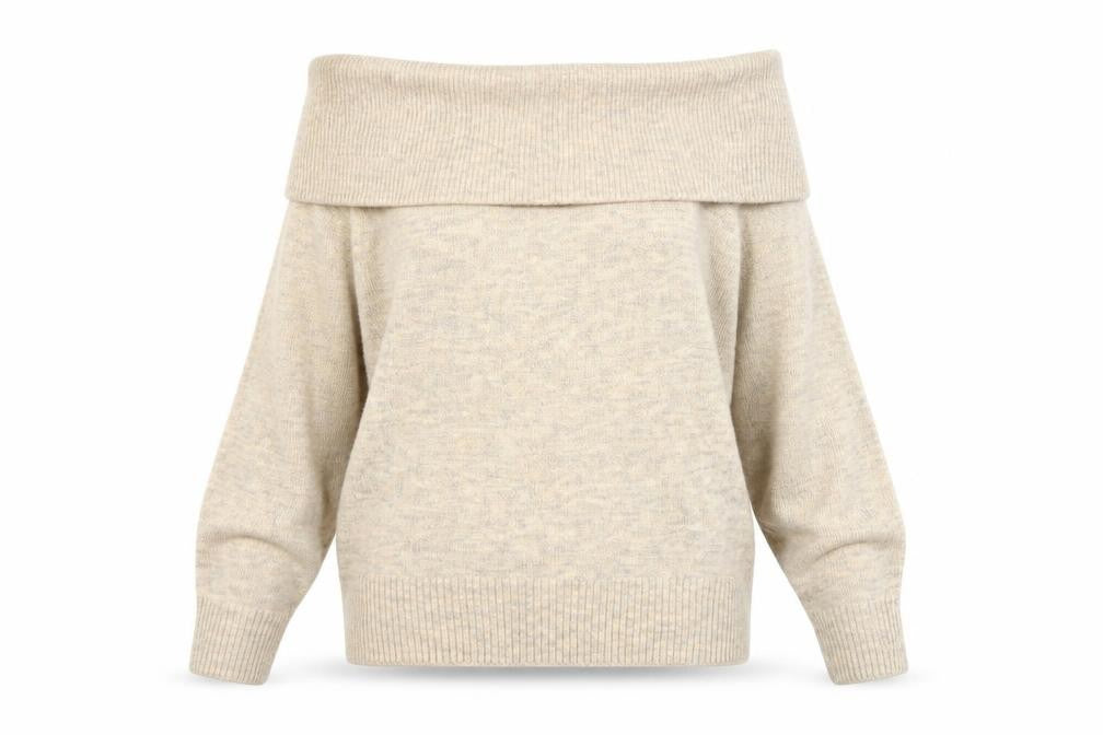 H&M Women Beige Cowl Neck Knit Jumper Size S