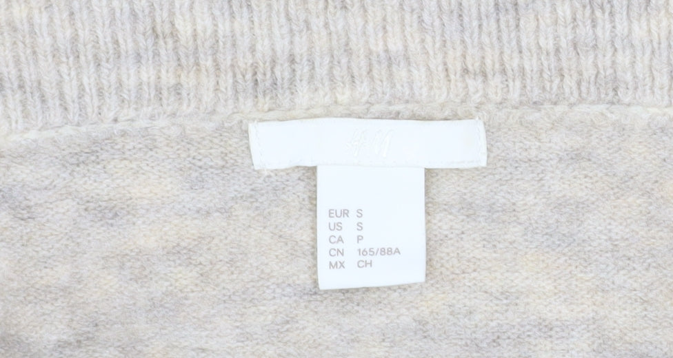H&M Women Beige Cowl Neck Knit Jumper Size S