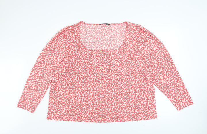St. Bernard Women’s Pink Floral Long Sleeve Blouse Size 2XL