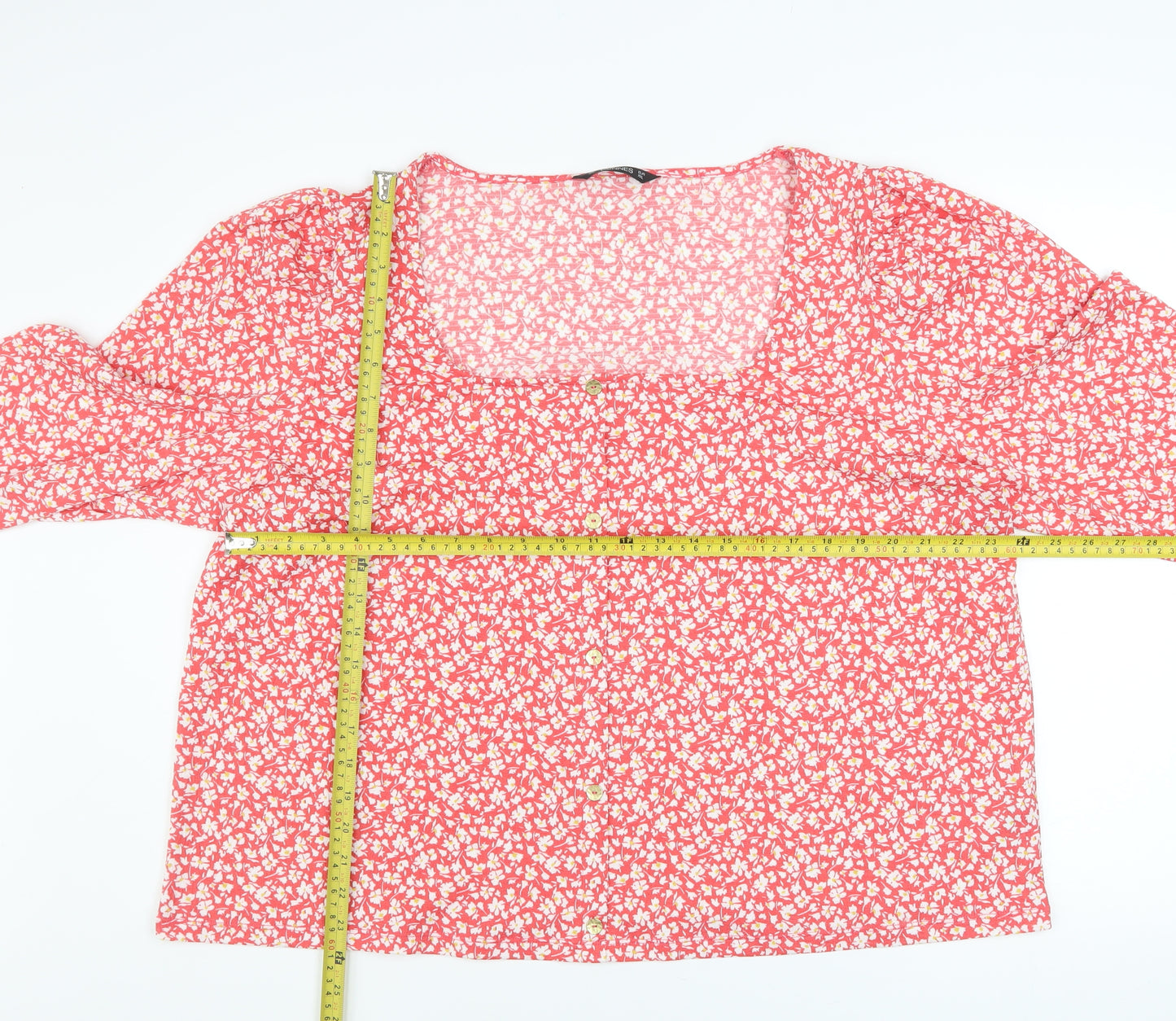 St. Bernard Women’s Pink Floral Long Sleeve Blouse Size 2XL