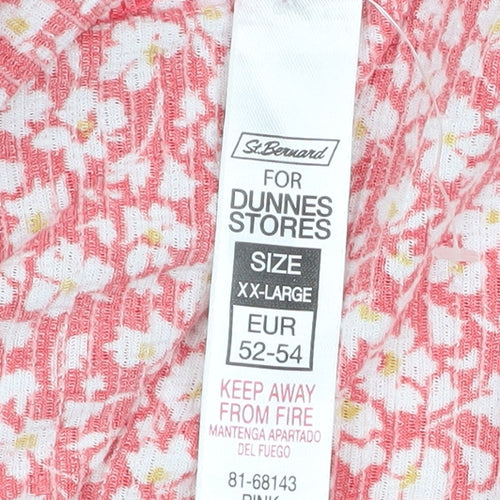 St. Bernard Women’s Pink Floral Long Sleeve Blouse Size 2XL