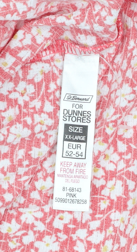 St. Bernard Women’s Pink Floral Long Sleeve Blouse Size 2XL