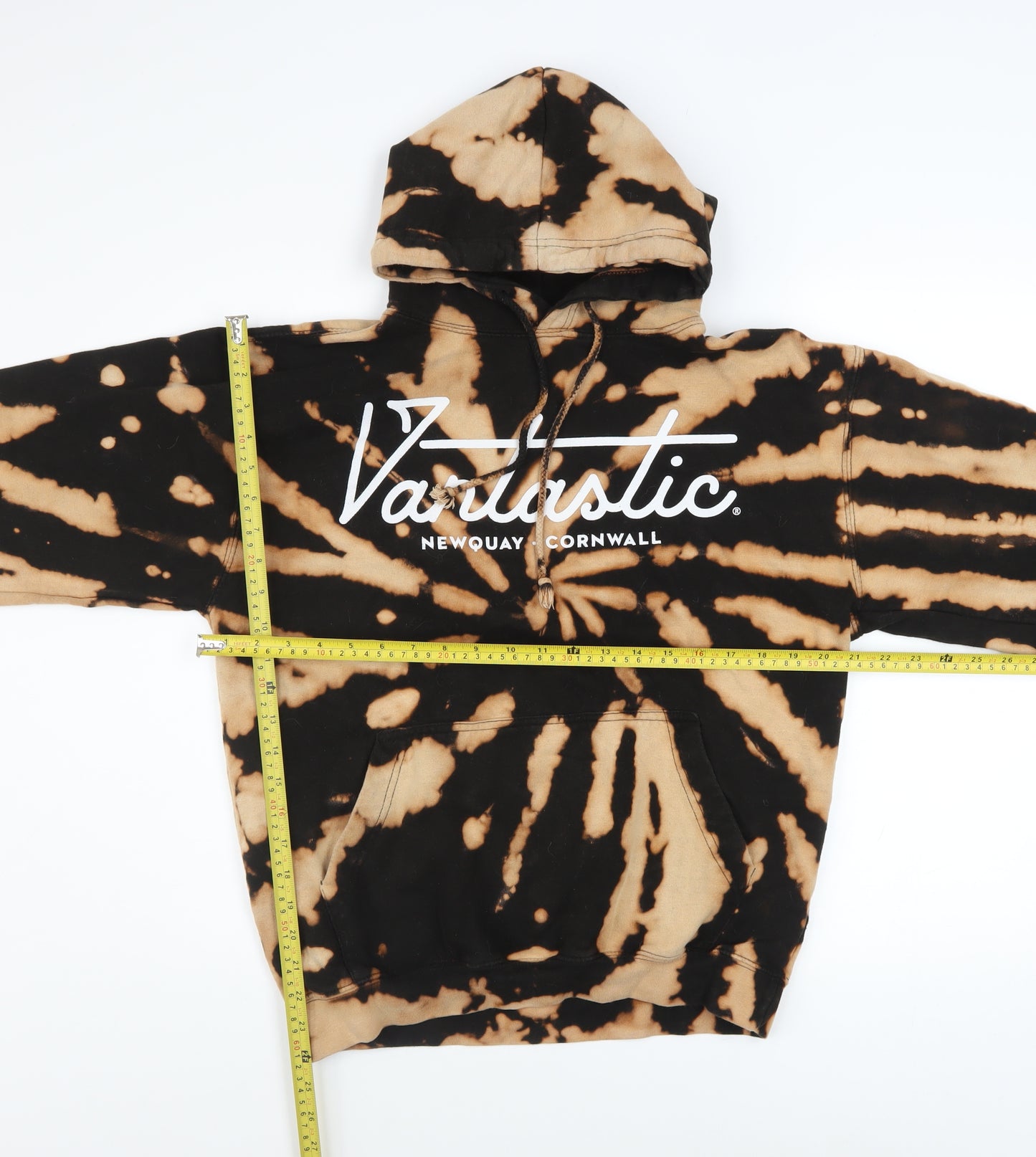 JustHoods Mens Brown Tie Dye Pullover Hoodie Size M Graphic Print