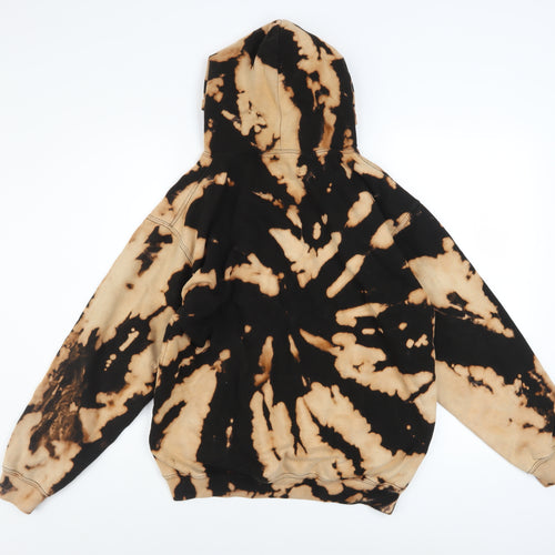 JustHoods Mens Brown Tie Dye Pullover Hoodie Size M Graphic Print