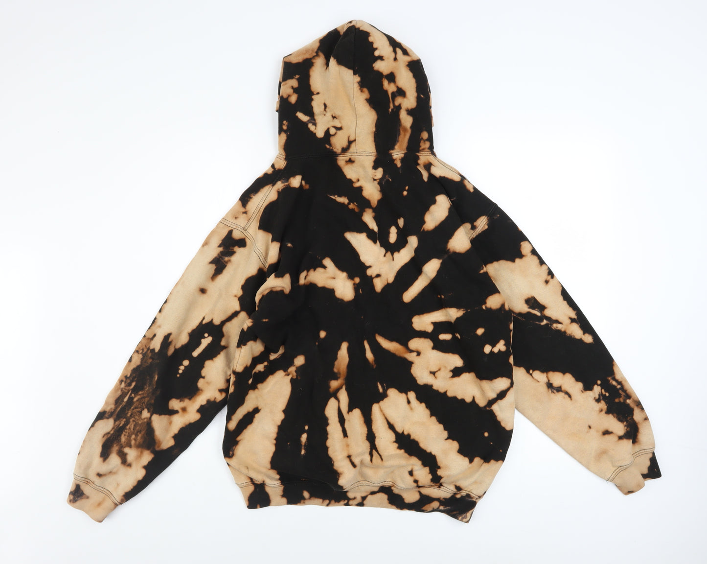 JustHoods Mens Brown Tie Dye Pullover Hoodie Size M Graphic Print