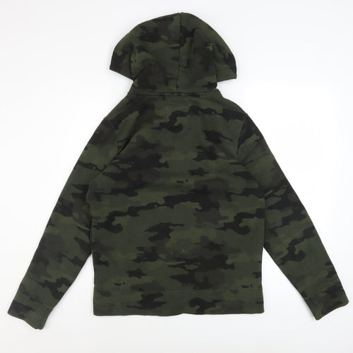 Hollister Men's Green Camo Full Zip Hoodie XS Cotton Blend