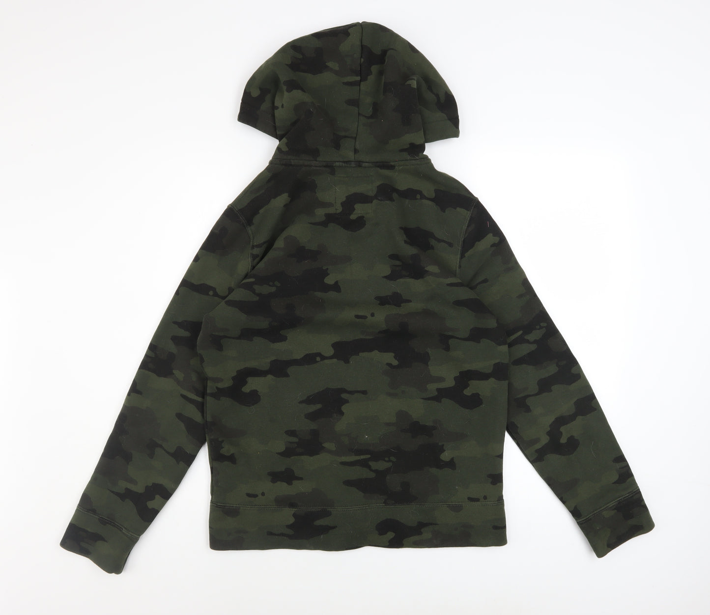 Hollister Men's Green Camo Full Zip Hoodie XS Cotton Blend