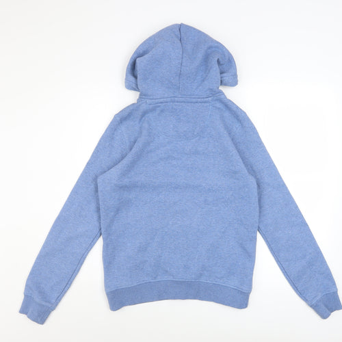 Jack Wills Womens Blue Hoodie UK 6 Pullover Cotton Blend Logo Design