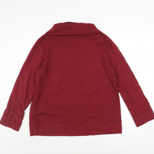 Thought Women's Red Long Sleeve Pullover Sweatshirt Size 14 Viscose Blend
