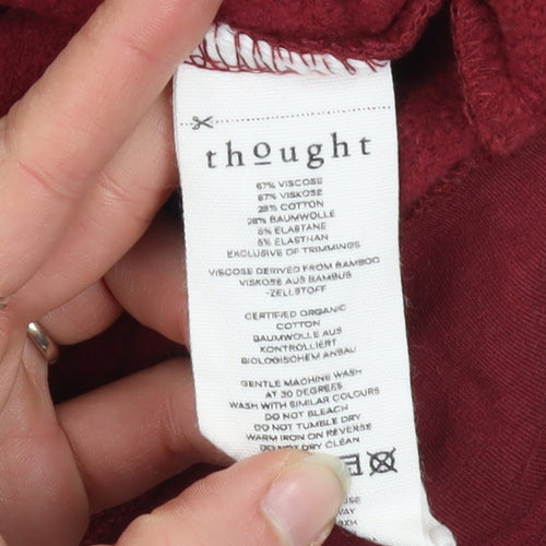 Thought Women's Red Long Sleeve Pullover Sweatshirt Size 14 Viscose Blend