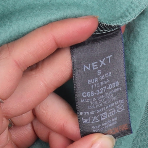 NEXT Women's Green Star Print Sweatshirt Size Small Cotton Blend
