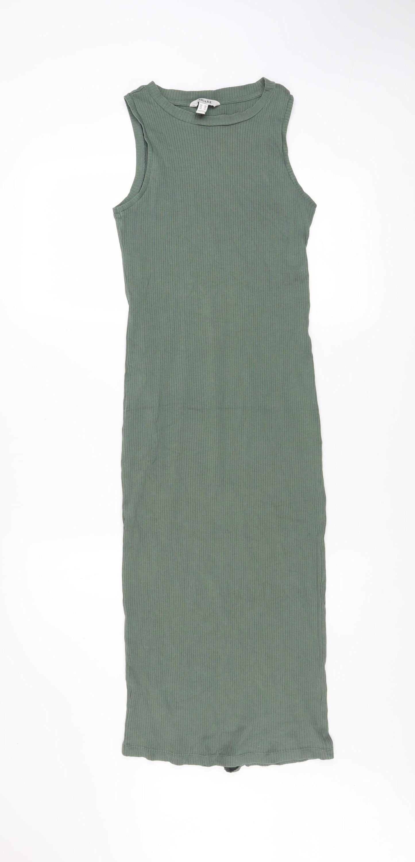 Aware Women’s Green Sleeveless Bodycon Midi Dress XS