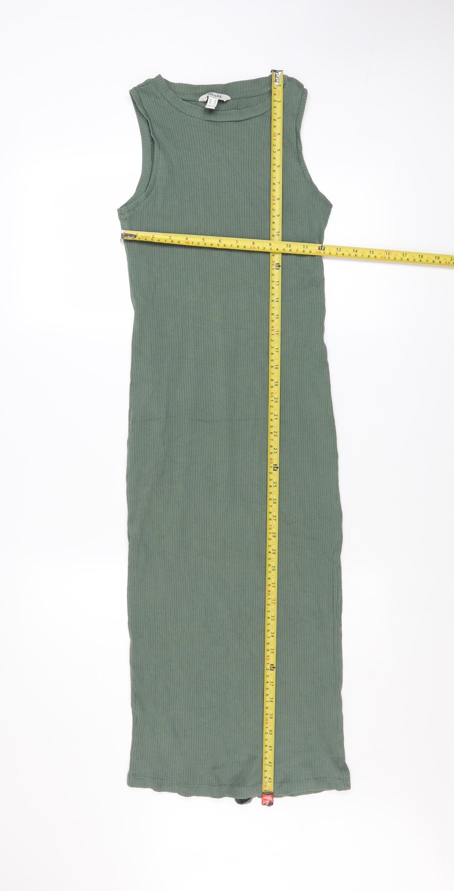 Aware Women’s Green Sleeveless Bodycon Midi Dress XS