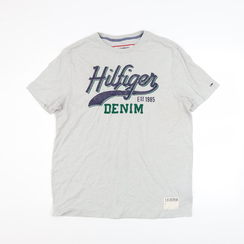 Tommy Hilfiger Denim Men's Grey Graphic T-Shirt Size M