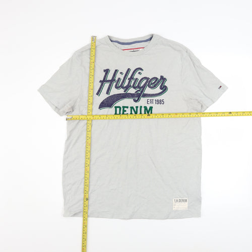 Tommy Hilfiger Denim Men's Grey Graphic T-Shirt Size M