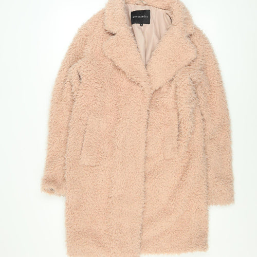 RUT&CIRCLE Women’s Beige Faux Fur Mid-Length Overcoat Size M