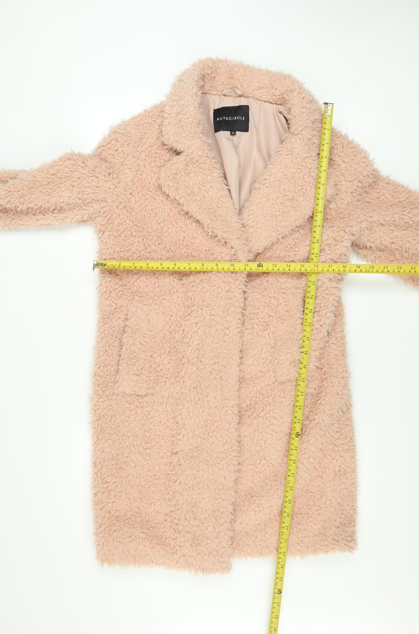 RUT&CIRCLE Women’s Beige Faux Fur Mid-Length Overcoat Size M