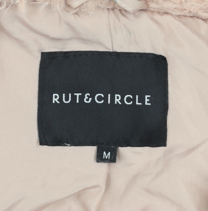 RUT&CIRCLE Women’s Beige Faux Fur Mid-Length Overcoat Size M