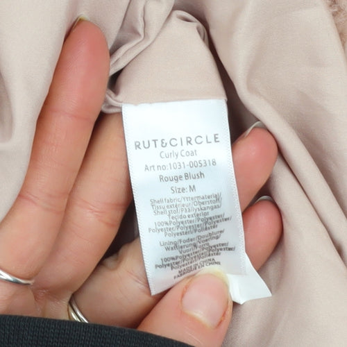 RUT&CIRCLE Women’s Beige Faux Fur Mid-Length Overcoat Size M