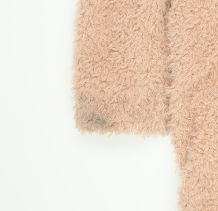 RUT&CIRCLE Women’s Beige Faux Fur Mid-Length Overcoat Size M