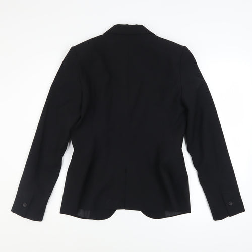 Zara Women Black Single-Breasted Blazer Size 10 Slim Fit