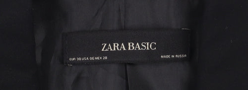 Zara Women Black Single-Breasted Blazer Size 10 Slim Fit