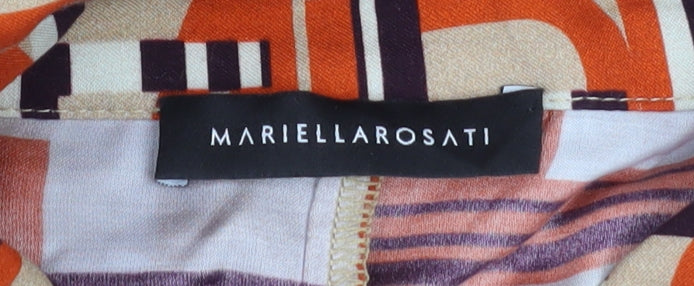 Mariella Rosati Women's Multicoloured Geometric Midi Belted Dress Size 10