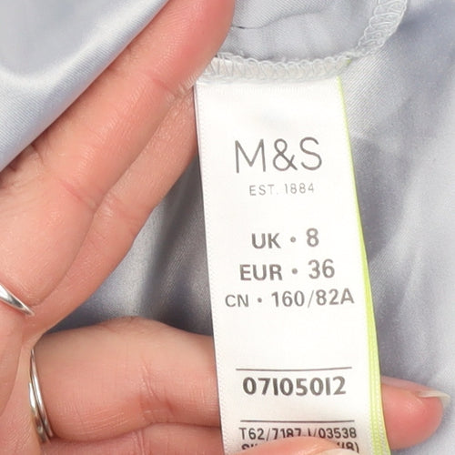 Marks and Spencer Women’s Grey Sheath Lace Dress Size 8 Sleeveless V-Neck