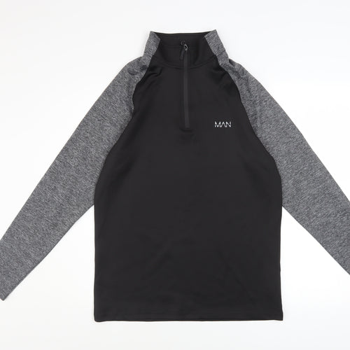 MAN Active Men's Black 1/2 Zip Long Sleeve Athletic Sweatshirt Size S