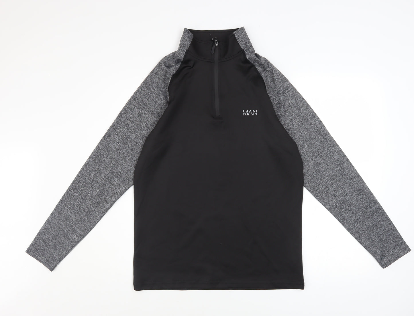 MAN Active Men's Black 1/2 Zip Long Sleeve Athletic Sweatshirt Size S