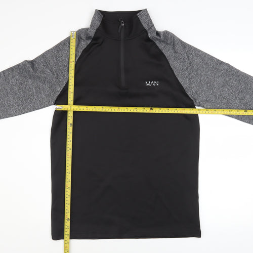 MAN Active Men's Black 1/2 Zip Long Sleeve Athletic Sweatshirt Size S