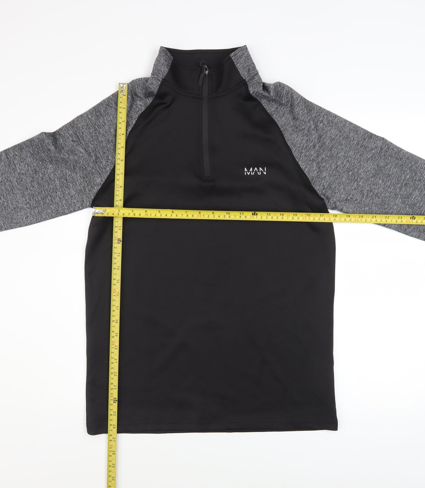 MAN Active Men's Black 1/2 Zip Long Sleeve Athletic Sweatshirt Size S