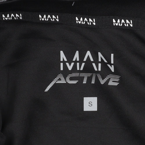 MAN Active Men's Black 1/2 Zip Long Sleeve Athletic Sweatshirt Size S