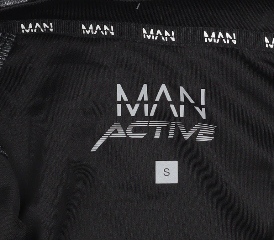 MAN Active Men's Black 1/2 Zip Long Sleeve Athletic Sweatshirt Size S