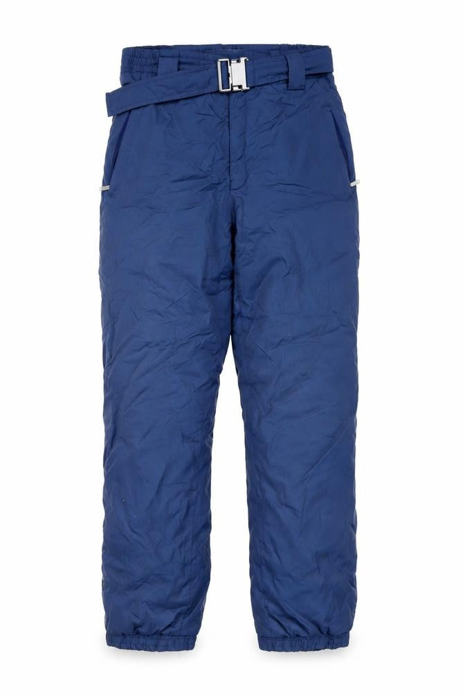 Front view of WINCOOK Men's Blue, size 36, Snow Pants Regular Fit Belted Waterproof
