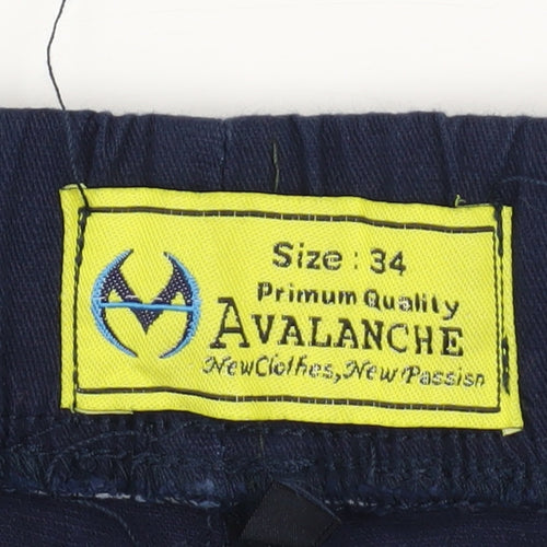 Avalanche Men's Blue Cargo Jogger Trousers Size 34 Cotton Blend Casual